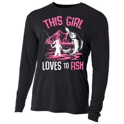 This Girl Loves To Fish Fishing Cooling Performance Long Sleeve Crew