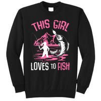 This Girl Loves To Fish Fishing Tall Sweatshirt