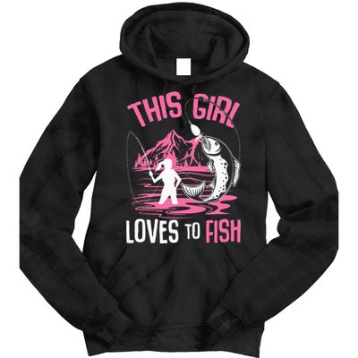 This Girl Loves To Fish Fishing Tie Dye Hoodie