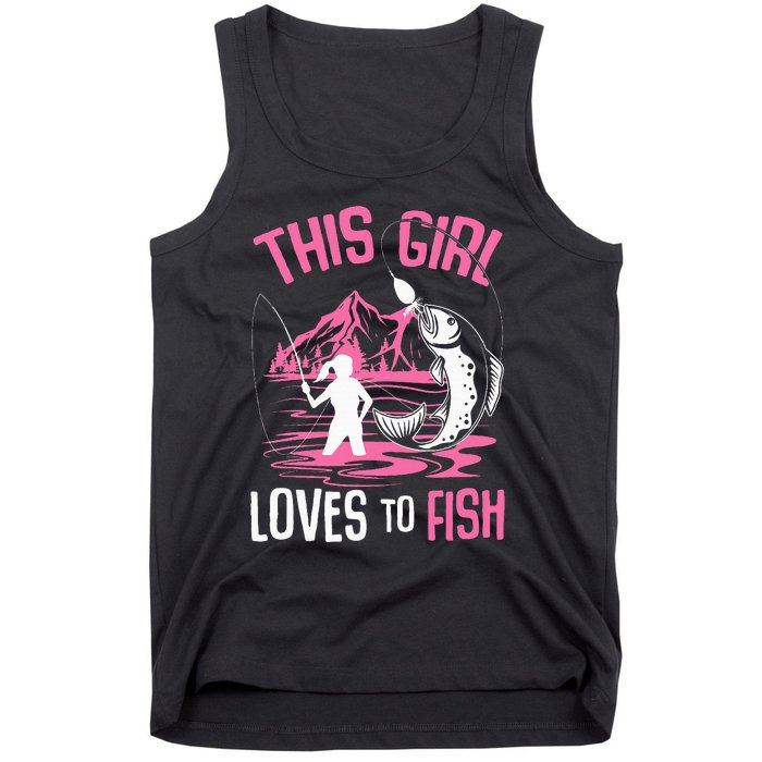 This Girl Loves To Fish Fishing Tank Top