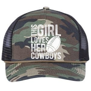 This Girl Loves Her Cowboys Football Sport Touchdown Player Retro Rope Trucker Hat Cap