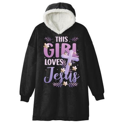 This Girl Loves Jesus Cute Christian Girl Jesus Hooded Wearable Blanket