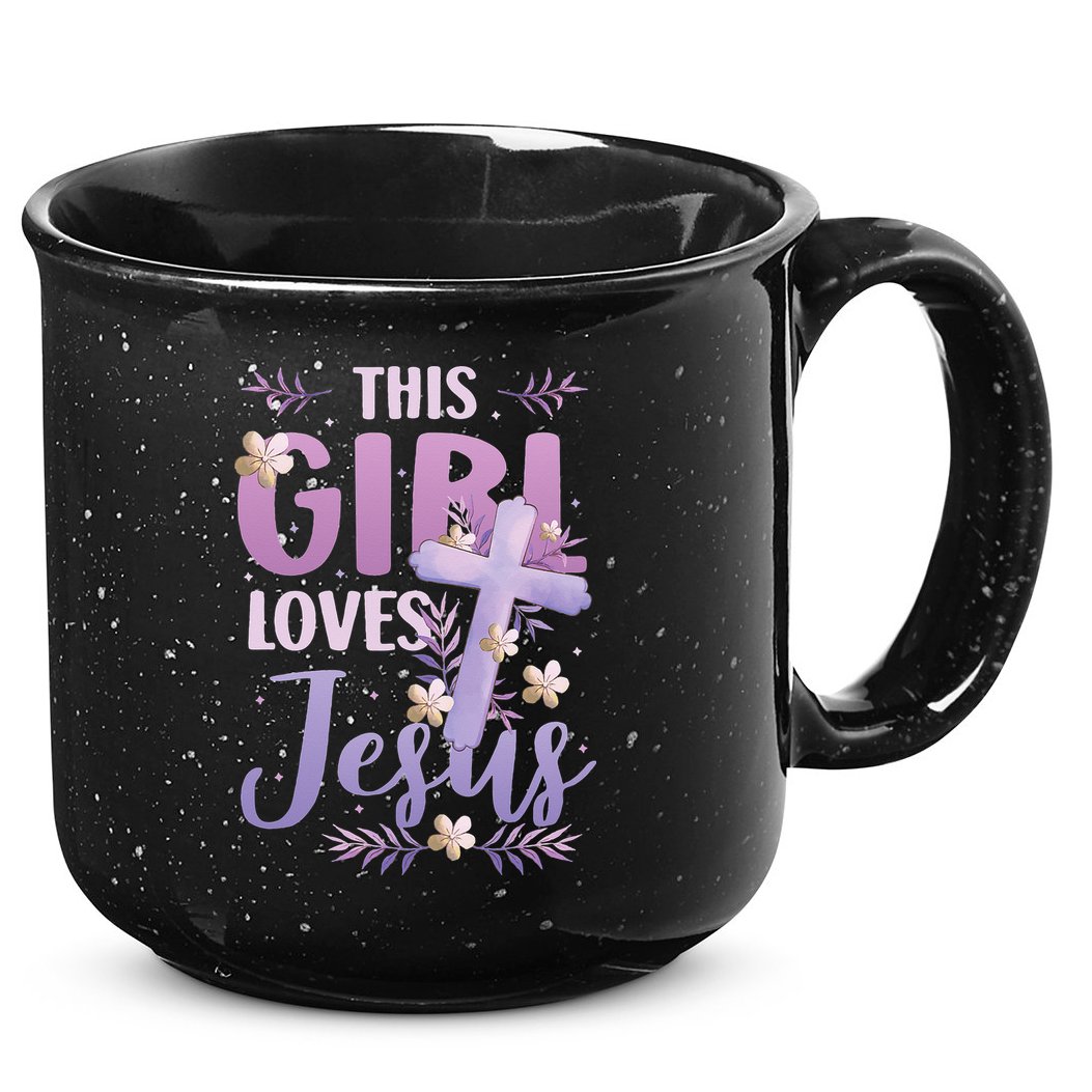 This Girl Loves Jesus Cute Christian Girl Jesus 15oz Campfire Ceramic Mug