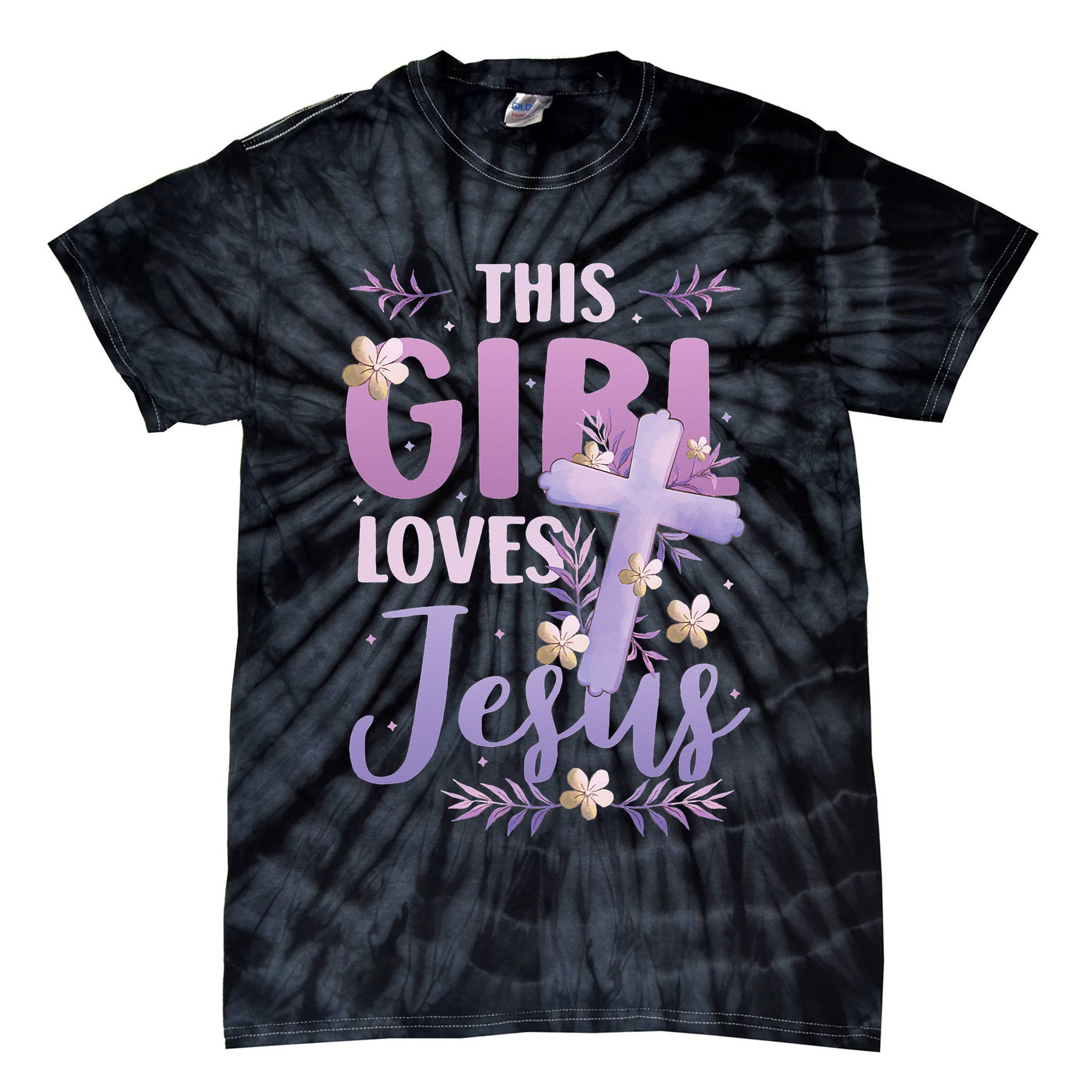 This Girl Loves Jesus Cute Christian Girl Jesus Tie-Dye T-Shirt