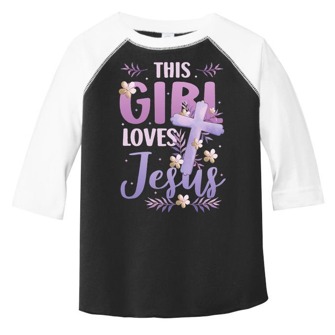 This Girl Loves Jesus Cute Christian Girl Jesus Toddler Fine Jersey T-Shirt