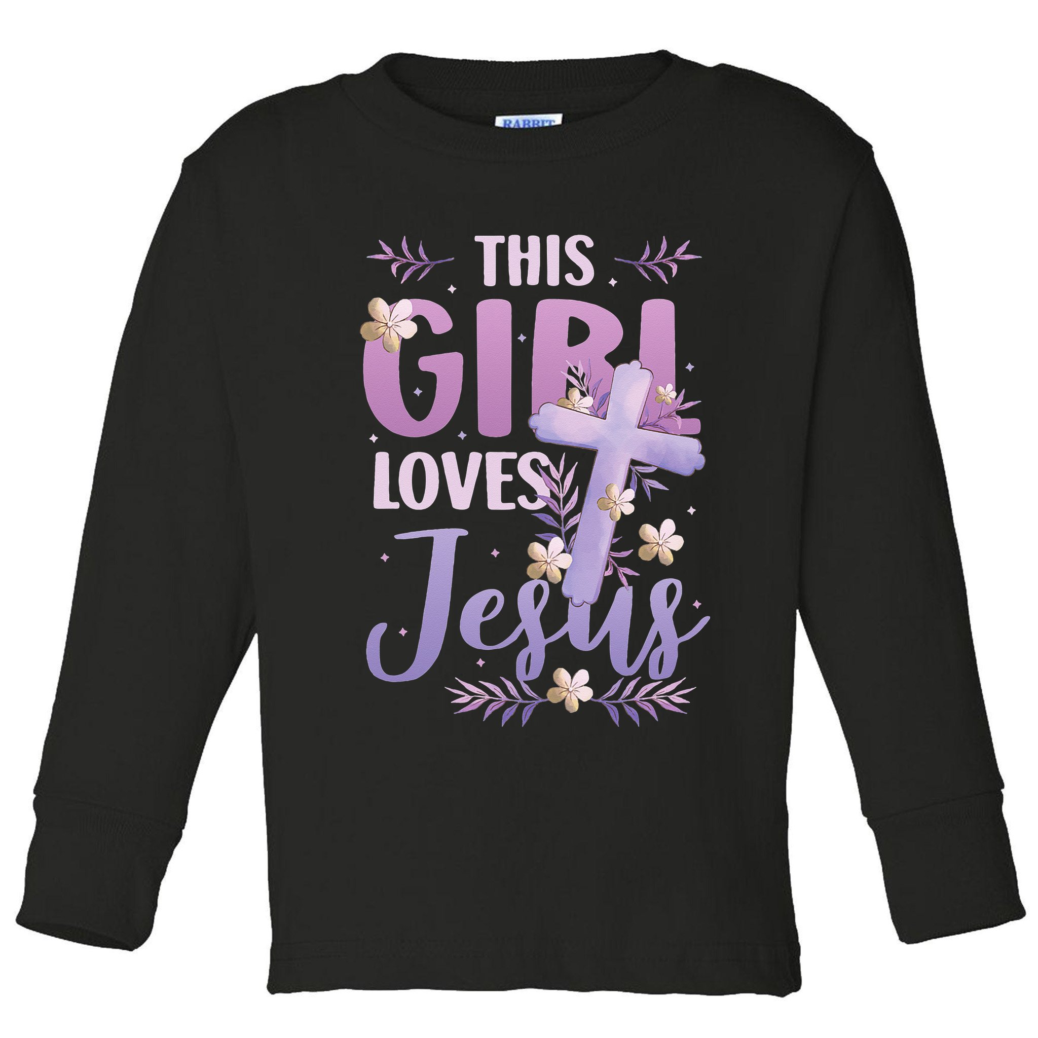This Girl Loves Jesus Cute Christian Girl Jesus Toddler Long Sleeve Shirt