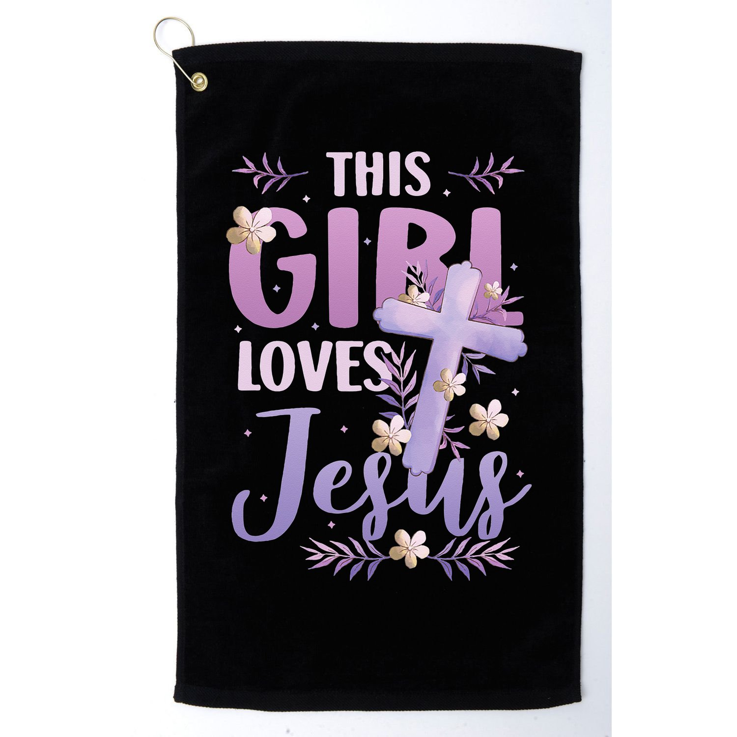 This Girl Loves Jesus Cute Christian Girl Jesus Golf Towel