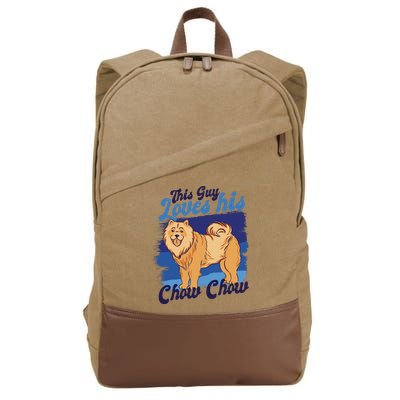 This Guy Loves His Chow Chow Dog Cotton Canvas Backpack
