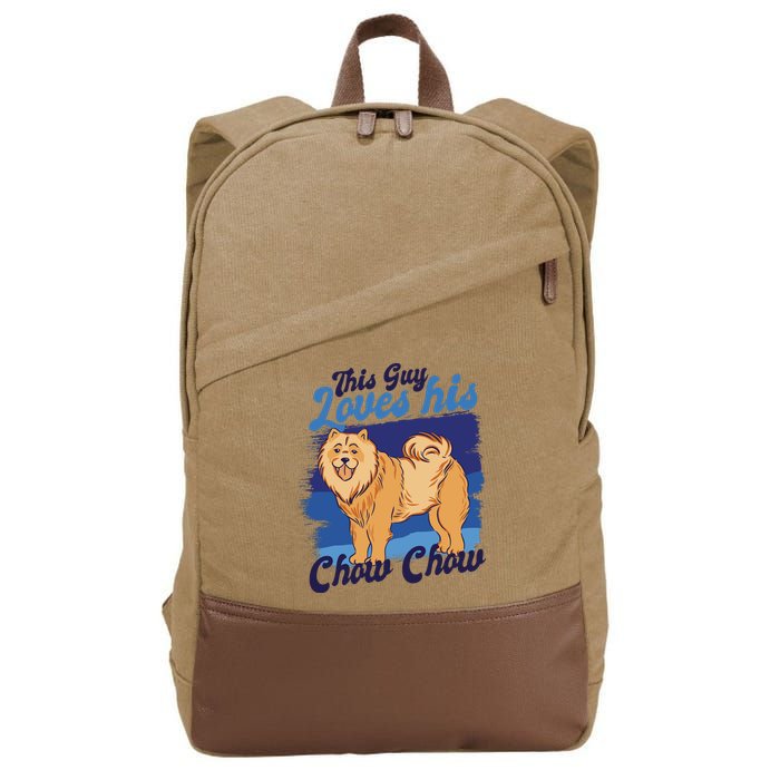 This Guy Loves His Chow Chow Dog Cotton Canvas Backpack