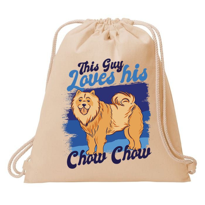 This Guy Loves His Chow Chow Dog Drawstring Bag