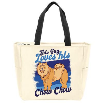 This Guy Loves His Chow Chow Dog Zip Tote Bag