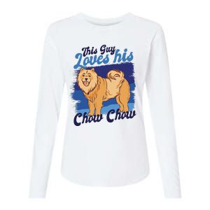 This Guy Loves His Chow Chow Dog Womens Cotton Relaxed Long Sleeve T-Shirt