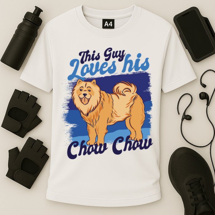 This Guy Loves His Chow Chow Dog Performance Shirt