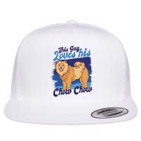 This Guy Loves His Chow Chow Dog Flat Bill Trucker Hat