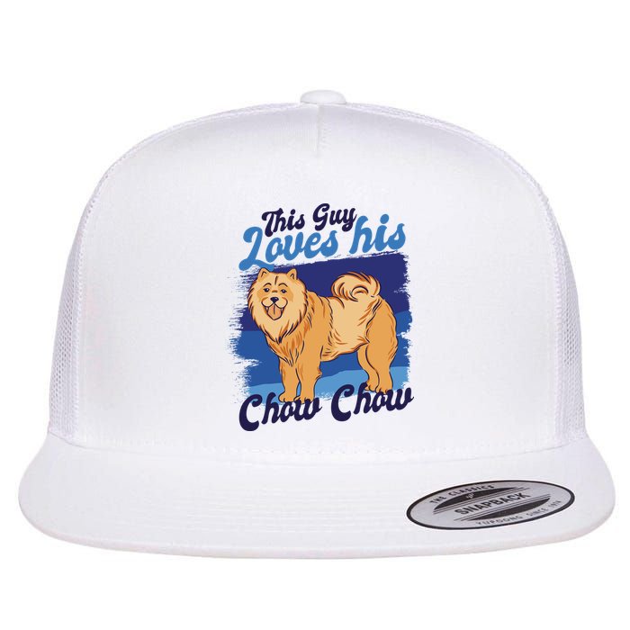This Guy Loves His Chow Chow Dog Flat Bill Trucker Hat