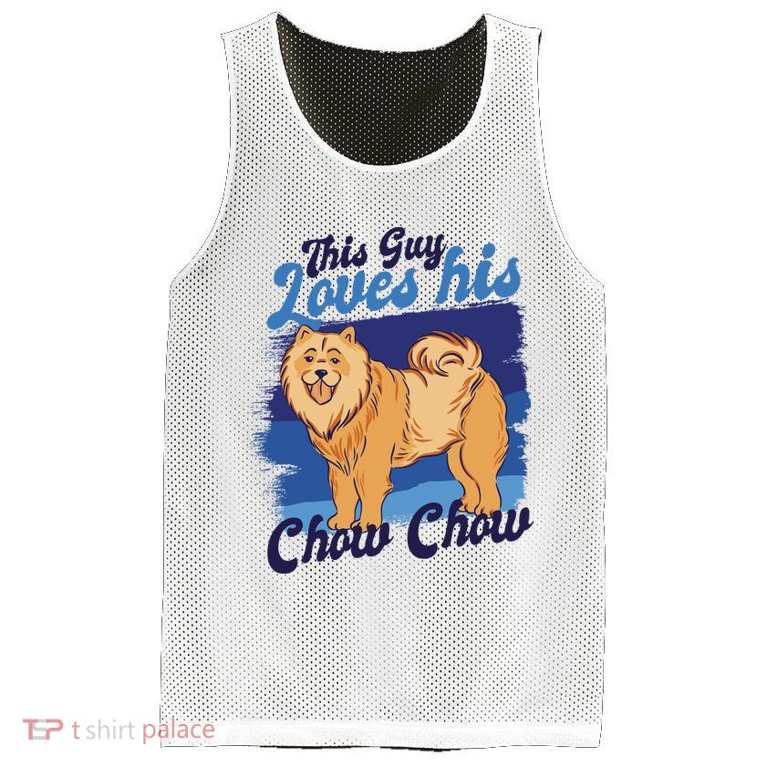 This Guy Loves His Chow Chow Dog Mesh Reversible Basketball Jersey Tank