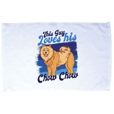 This Guy Loves His Chow Chow Dog Microfiber Hand Towel
