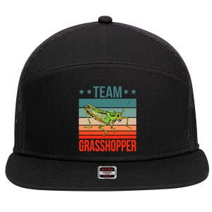 Team Grasshopper Locust Entomologist Insect Grasshopper 7 Panel Mesh Trucker Snapback Hat