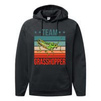 Team Grasshopper Locust Entomologist Insect Grasshopper Performance Fleece Hoodie