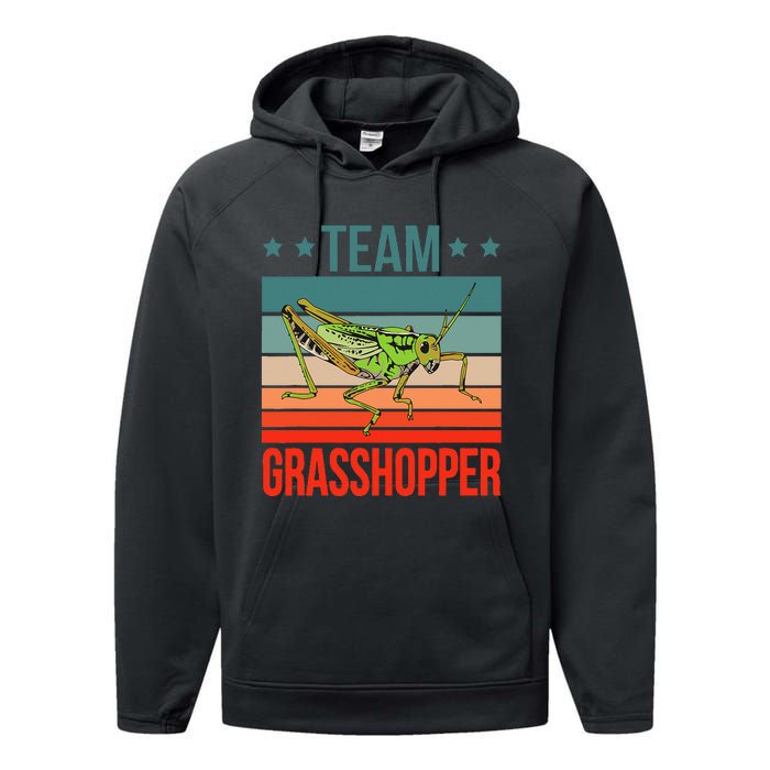 Team Grasshopper Locust Entomologist Insect Grasshopper Performance Fleece Hoodie