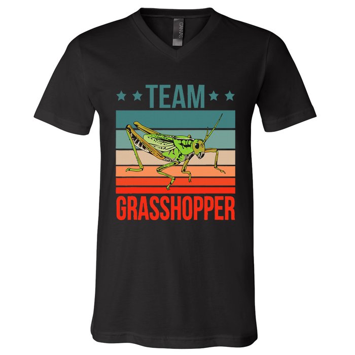 Team Grasshopper Locust Entomologist Insect Grasshopper V-Neck T-Shirt