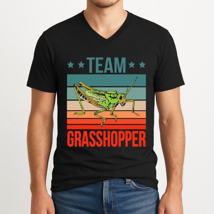 Team Grasshopper Locust Entomologist Insect Grasshopper V-Neck T-Shirt