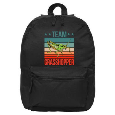 Team Grasshopper Locust Entomologist Insect Grasshopper 16 in Basic Backpack