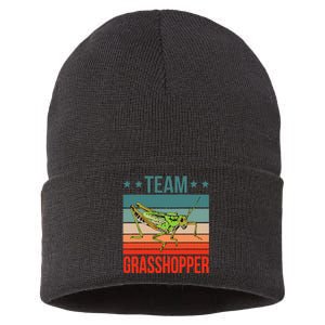 Team Grasshopper Locust Entomologist Insect Grasshopper Sustainable Knit Beanie