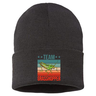 Team Grasshopper Locust Entomologist Insect Grasshopper Sustainable Knit Beanie