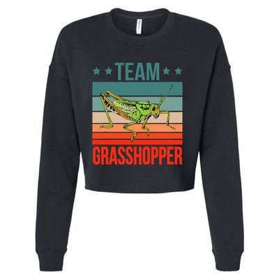 Team Grasshopper Locust Entomologist Insect Grasshopper Cropped Pullover Crew