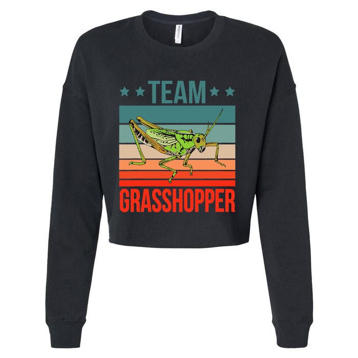 Team Grasshopper Locust Entomologist Insect Grasshopper Cropped Pullover Crew