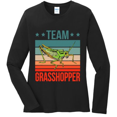 Team Grasshopper Locust Entomologist Insect Grasshopper Ladies Long Sleeve Shirt