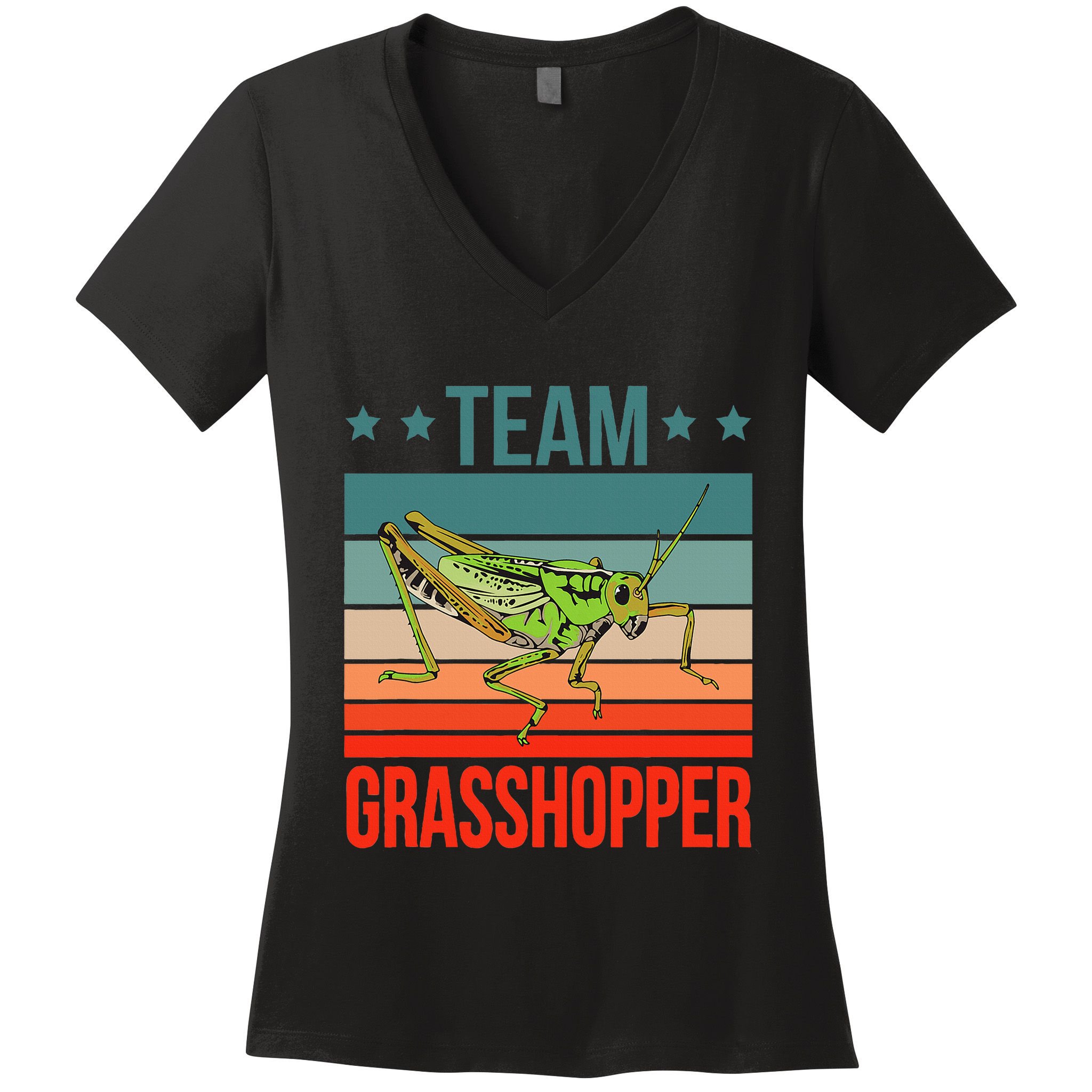 Team Grasshopper Locust Entomologist Insect Grasshopper Women's V-Neck T-Shirt