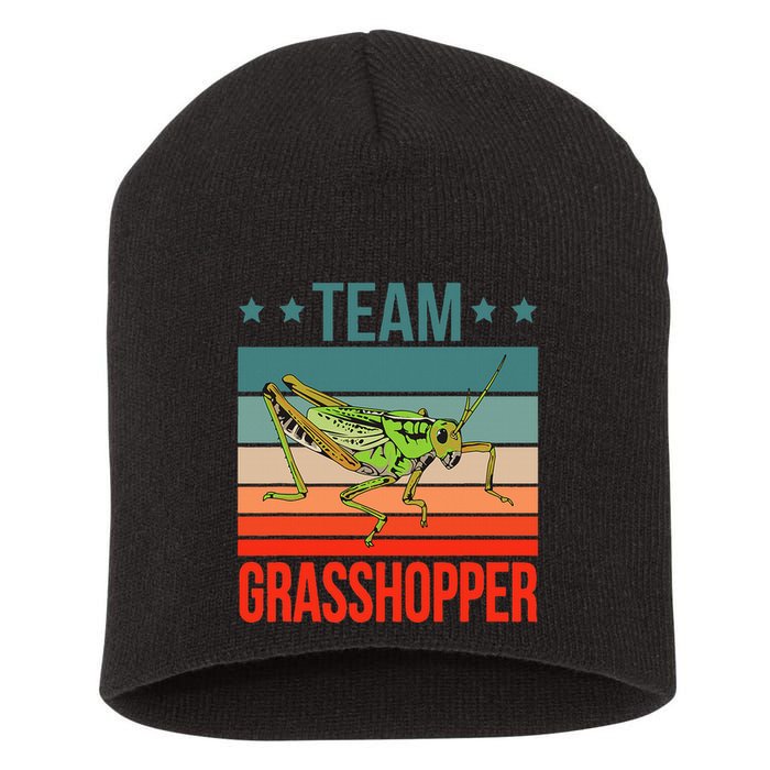 Team Grasshopper Locust Entomologist Insect Grasshopper Short Acrylic Beanie
