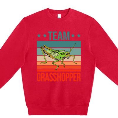 Team Grasshopper Locust Entomologist Insect Grasshopper Premium Crewneck Sweatshirt