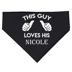 This Guy Loves His Nicole Gift Valentine Anniversary USA-Made Doggie Bandana