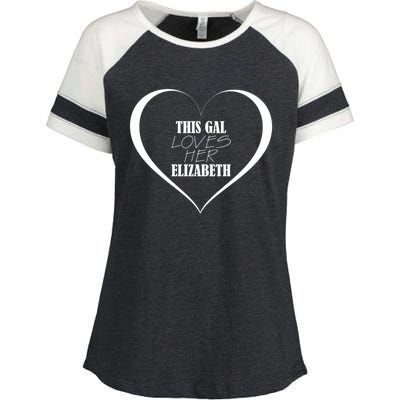 This Gal Loves Her Elizabeth Funny Gift Cute Elizabeth Funny Gift Enza Ladies Jersey Colorblock Tee