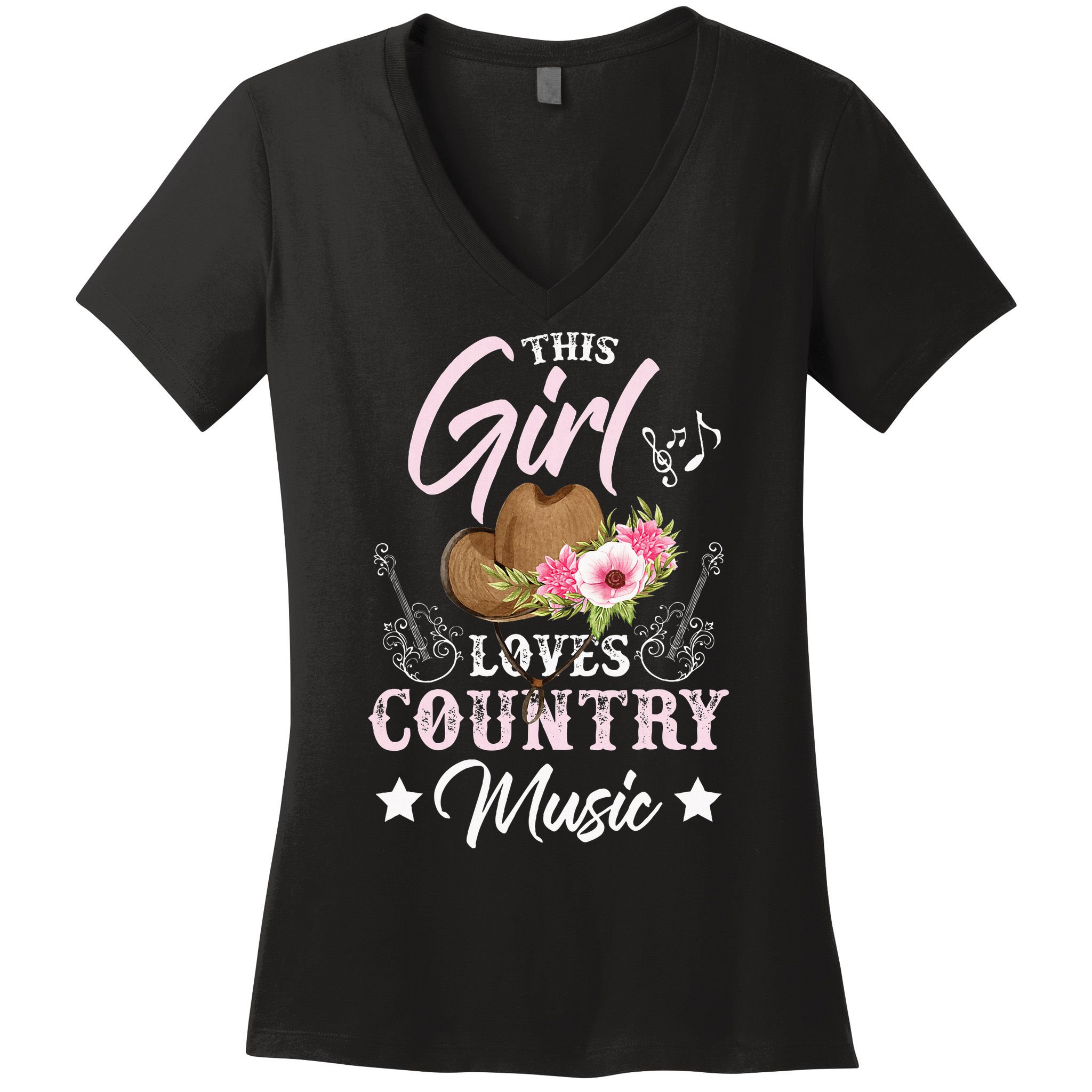 This Girl Loves Country Music Women's V-Neck T-Shirt
