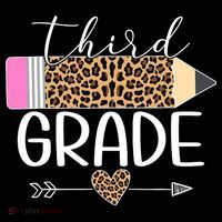 Third Grade Leopard Pencil Back To School Teachers Sustainable Bucket Hat