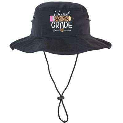 Third Grade Leopard Pencil Back To School Teachers Bucket Hat