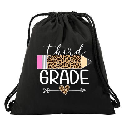 Third Grade Leopard Pencil Back To School Teachers Drawstring Bag