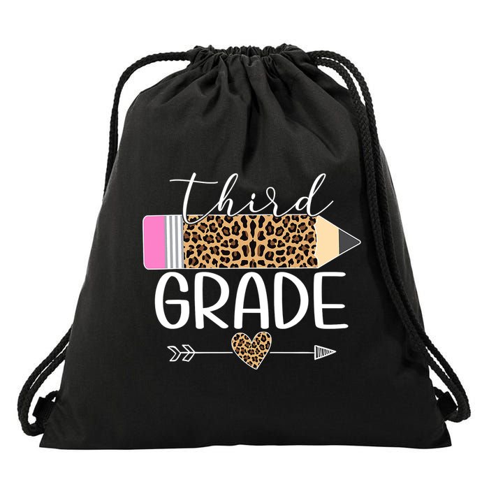 Third Grade Leopard Pencil Back To School Teachers Drawstring Bag