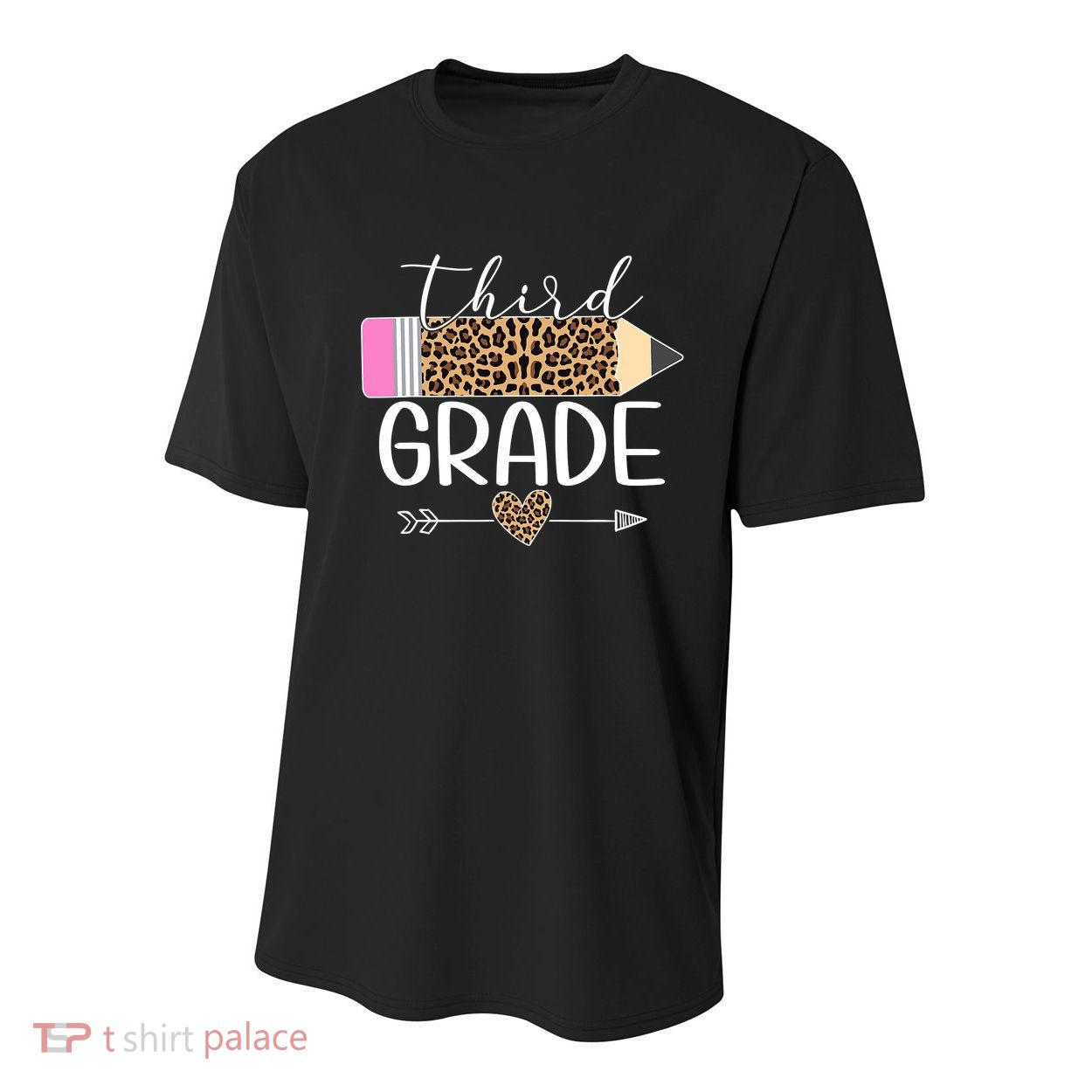 Third Grade Leopard Pencil Back To School Teachers Youth Performance Sprint T-Shirt