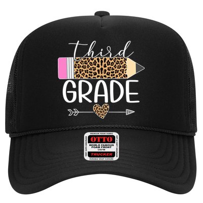 Third Grade Leopard Pencil Back To School Teachers Trucker Hat