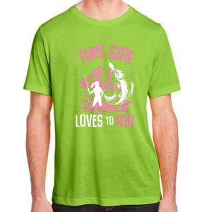 This Girl Loves To Fish Cool Fishing Girl Gifts Adult ChromaSoft Performance T-Shirt