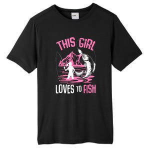 This Girl Loves To Fish Cool Fishing Girl Gifts Tall Fusion ChromaSoft Performance T-Shirt