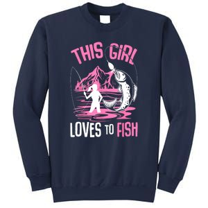 This Girl Loves To Fish Cool Fishing Girl Gifts Sweatshirt