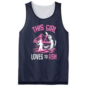 This Girl Loves To Fish Cool Fishing Girl Gifts Mesh Reversible Basketball Jersey Tank