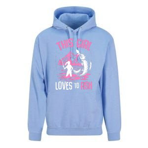 This Girl Loves To Fish Cool Fishing Girl Gifts Unisex Surf Hoodie