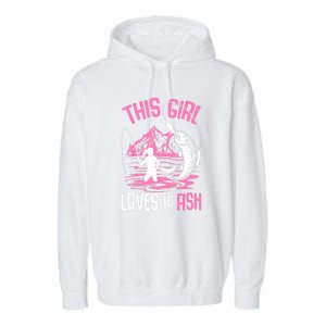 This Girl Loves To Fish Cool Fishing Girl Gifts Garment-Dyed Fleece Hoodie